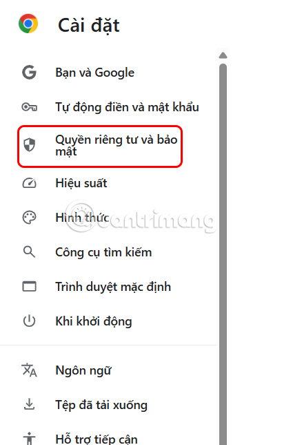 Quyền riêng tư và bảo mật Chrome