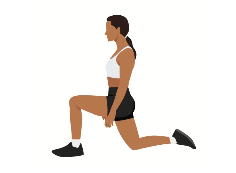 Kéo giãn cơ gập hông ở tư thế quỳ