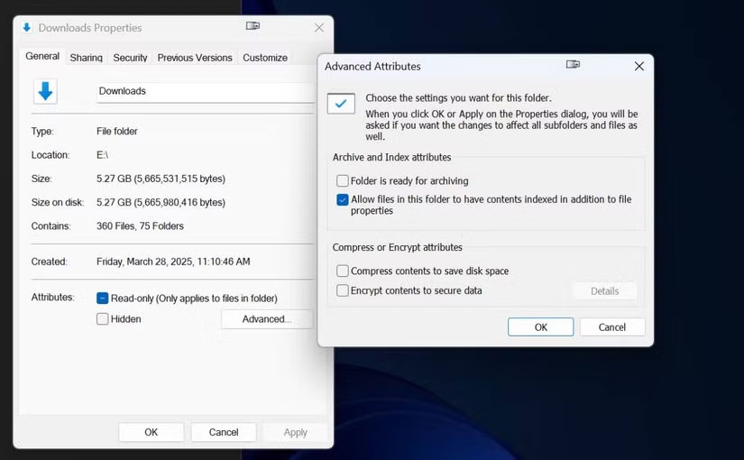 Tùy chọn nén của File Explorer trên Windows 11