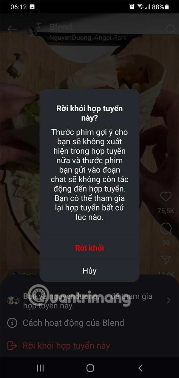 Thoát phiên xem chung Instagram Reels