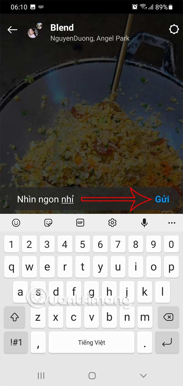 Gửi tin nhắn xem chung Instagram Reels