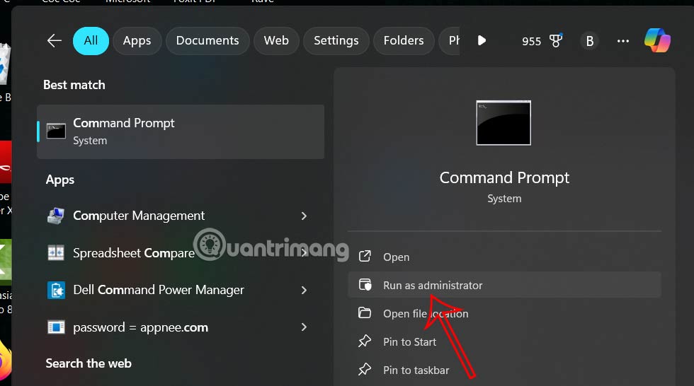 Mở Command Prompt