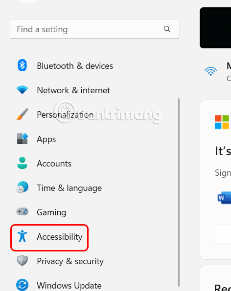 Truy cập Accessibility