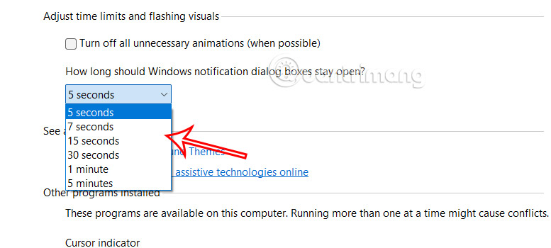 Tăng gian hiển thị thông báo Windows 11 qua Control Panel