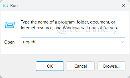 Truy cập Registry Editor