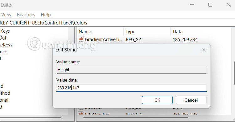 Đổi màu viền khoanh vùng Windows 