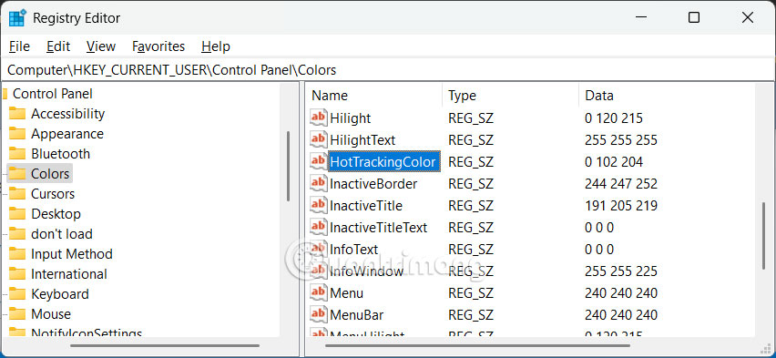 Đổi màu khoanh vùng Windows 