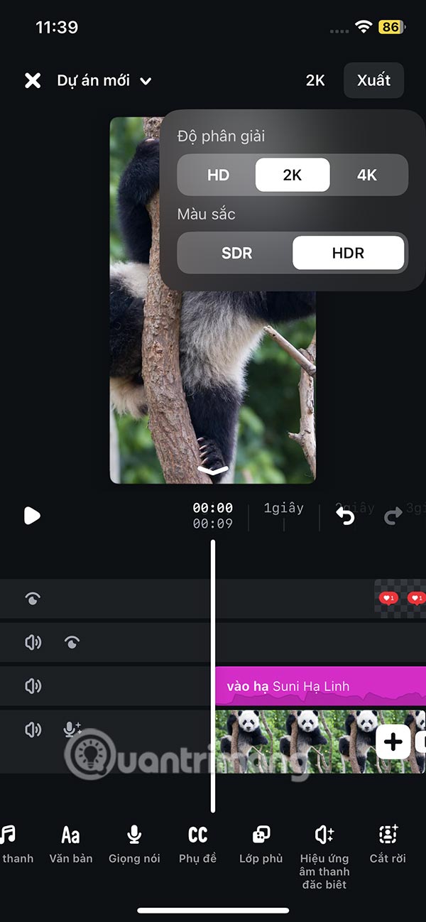 Chọn chất lượng video