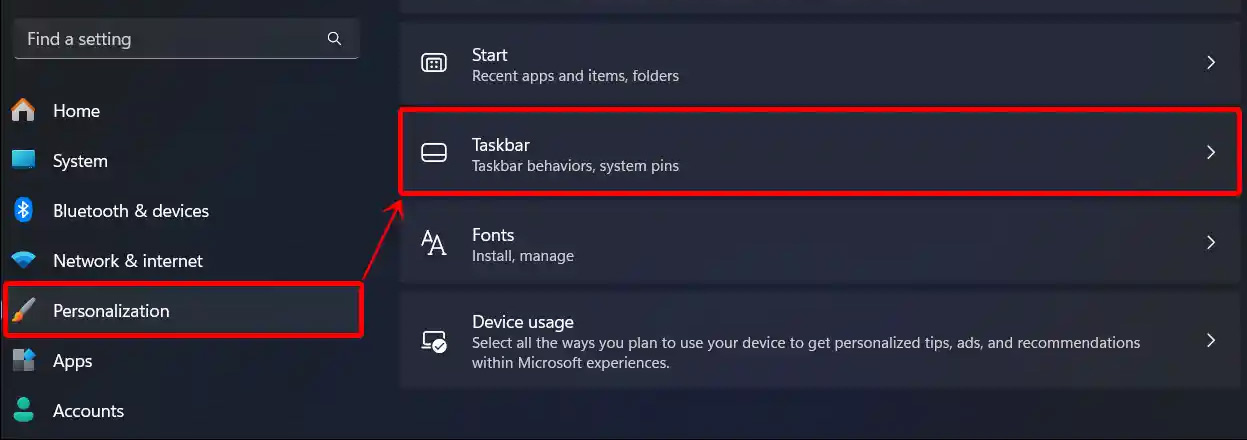 Chỉnh Taskbar Windows 11