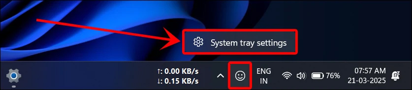 Hiện emoji thanh Taskbar Windows 11