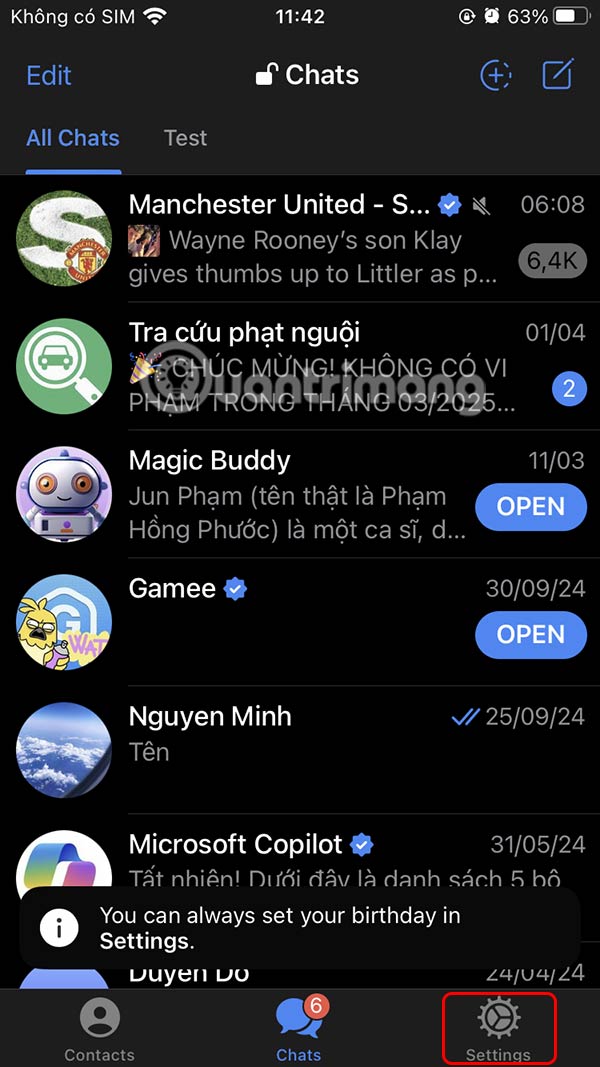 Cài đặt Telegram