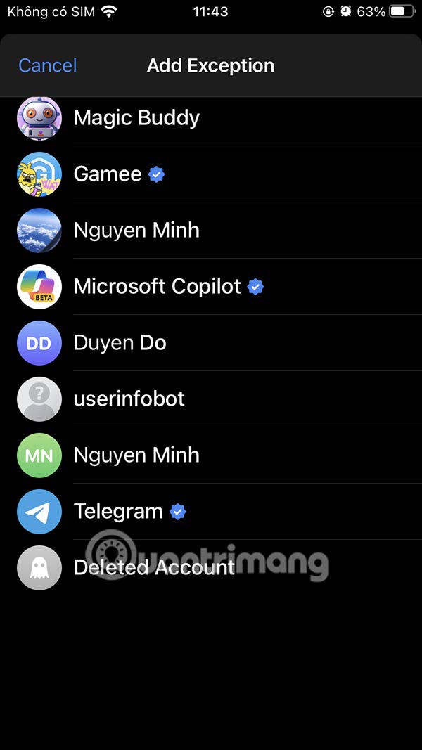 Trường hợp nhận thông báo Telegram Stories