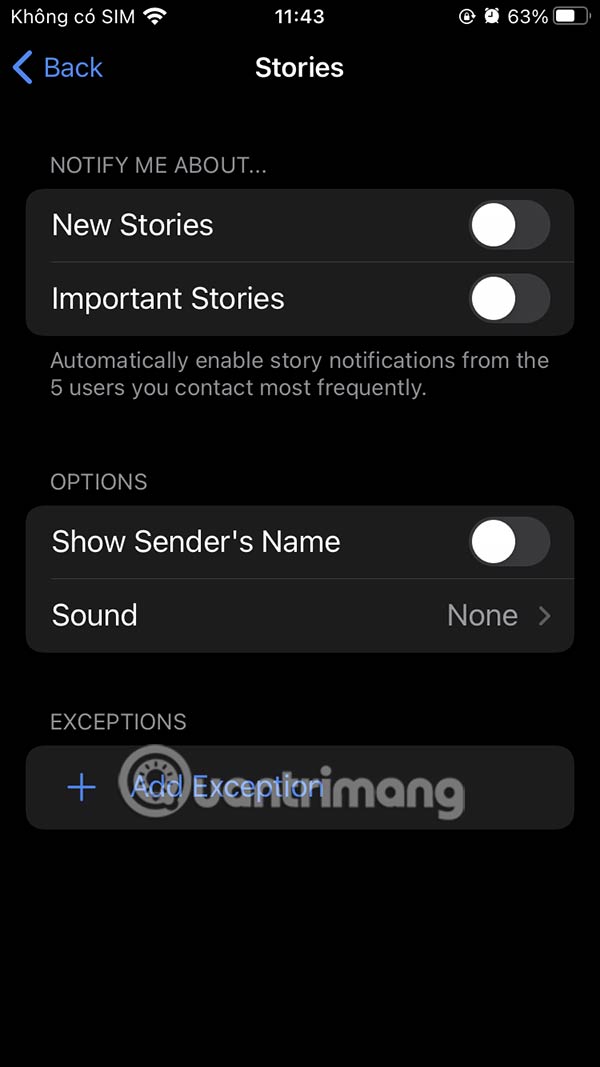 Tắt thông báo Telegram Stories hoàn toàn
