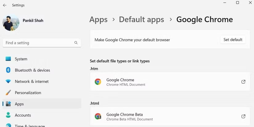 Đặt Chrome làm trình duyệt mặc định trên Windows 11