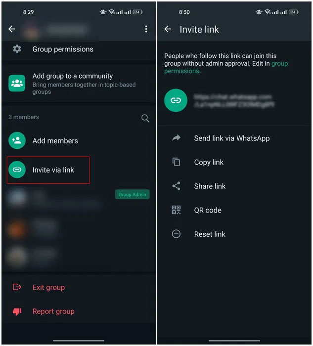 Mời thành viên vào nhóm WhatsApp