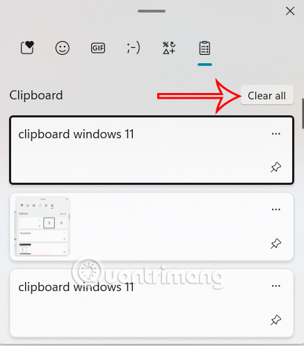 Xóa tất cả lịch sử clipboard windows 11