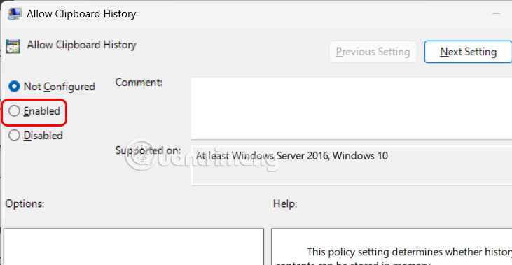 Vô hiệu hóa lịch sử clipboard Windows 11