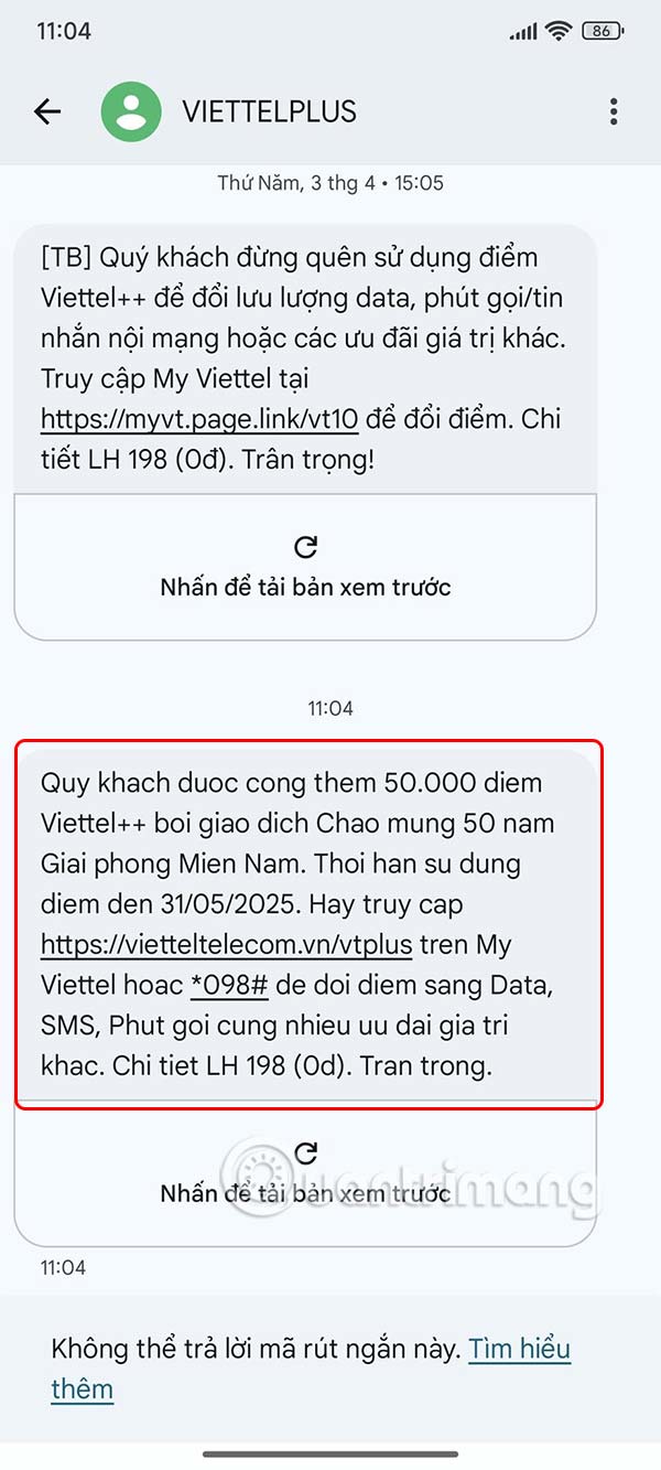 Nhận 50.000 điểm Viettel++ miễn phí
