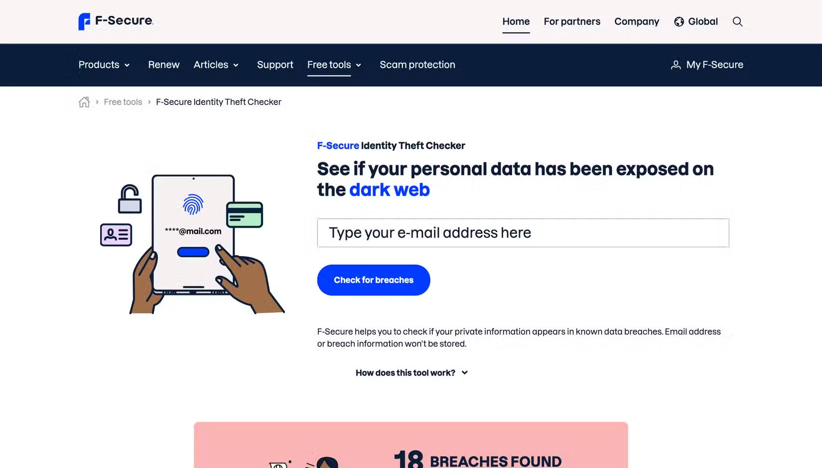 Công cụ kiểm tra hành vi trộm cắp danh tính F-Secure