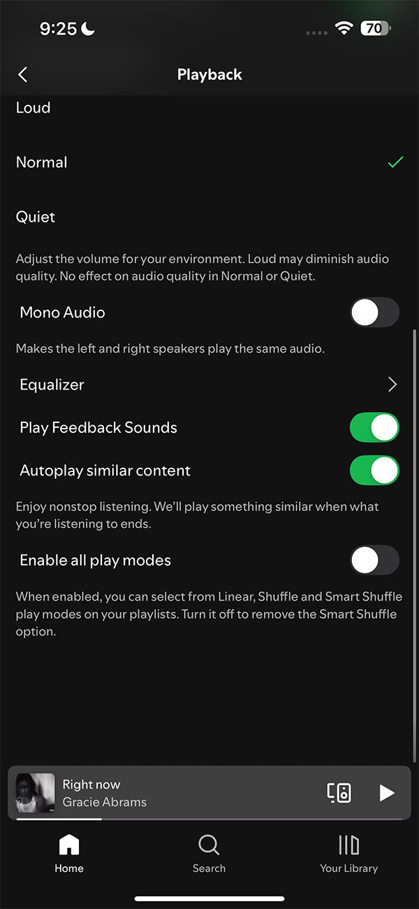 Chỉnh chế độ Spotify