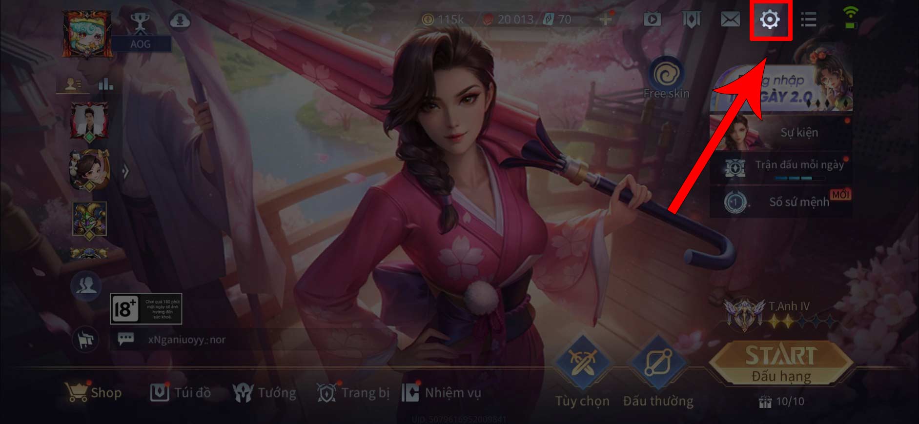 Cài đặt game 