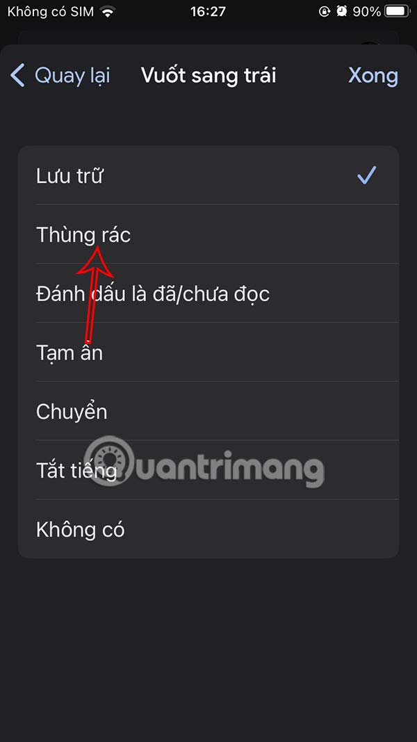 Chọn vuốt xóa
