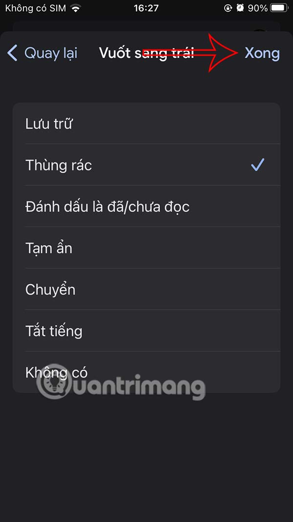 Lưu vuốt để xóa Gmail iPhone