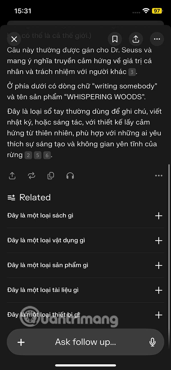 Chat với Perplexity bằng ảnh