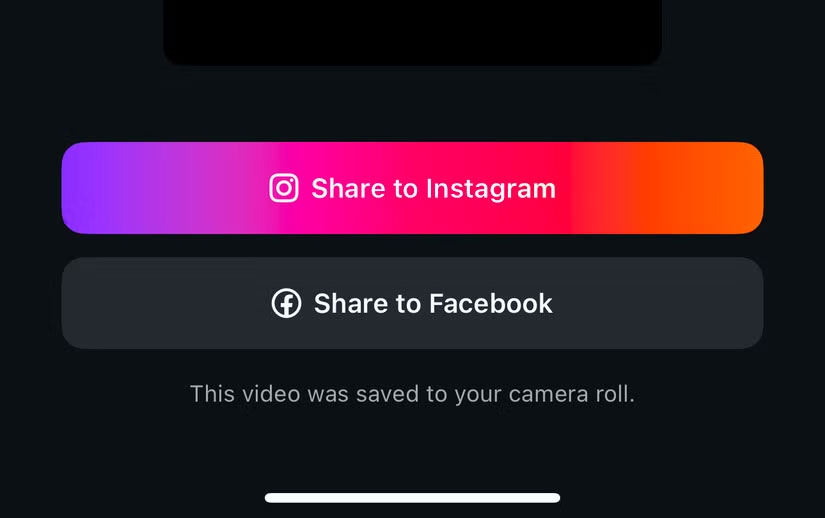 Nút Share to Instagram và Share to Facebook