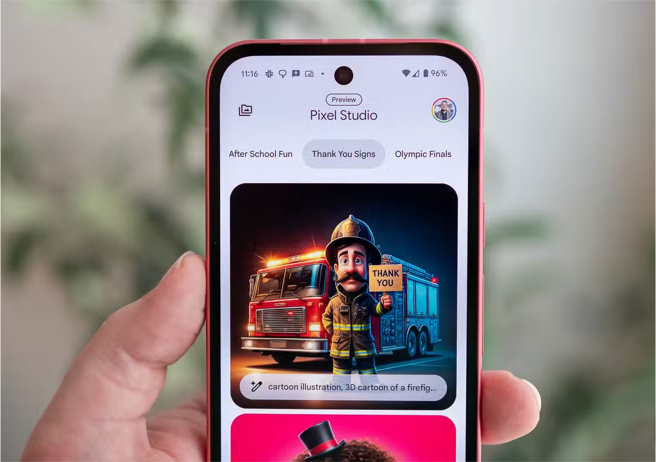 AI Pixel Studio chạy trên Google Pixel 9a