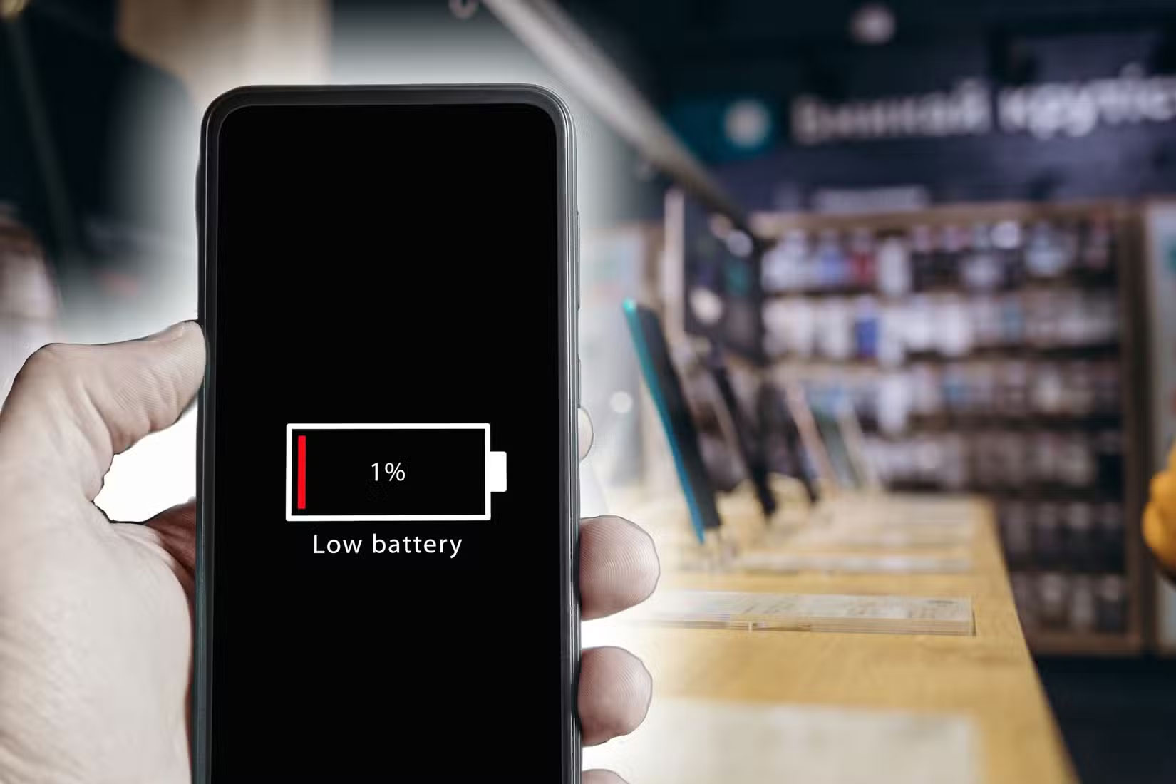 Smartphone có thông báo pin yếu