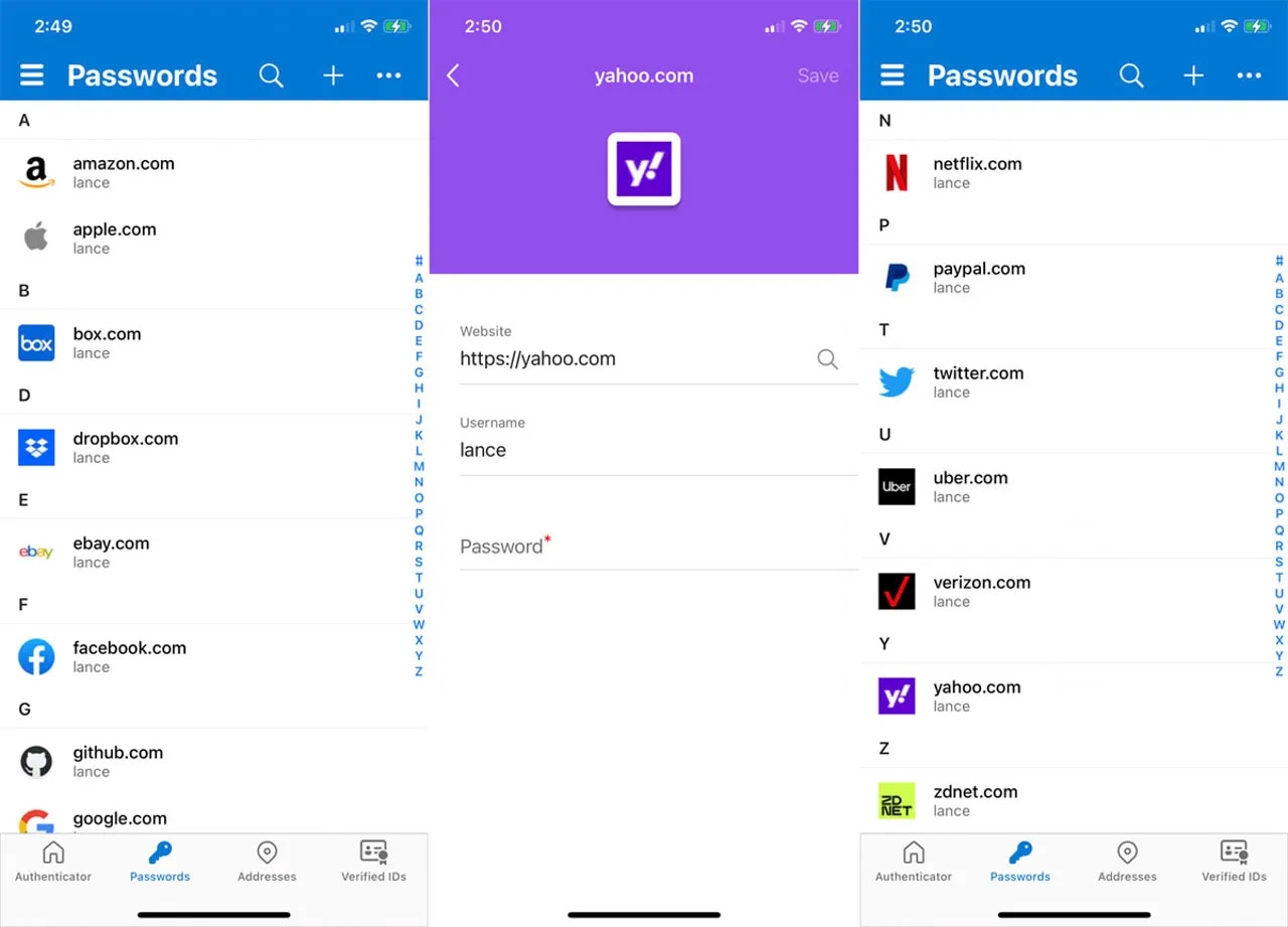 Xóa trình quản lý mật khẩu Microsoft Authenticator