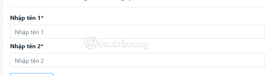 Nhập tên người hiển thị trong hình nền