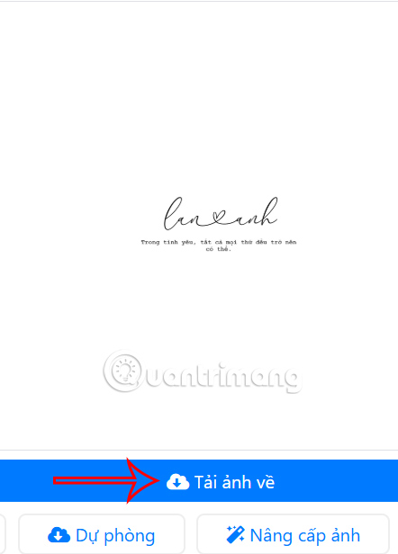 Nhập Caption trong hình nền