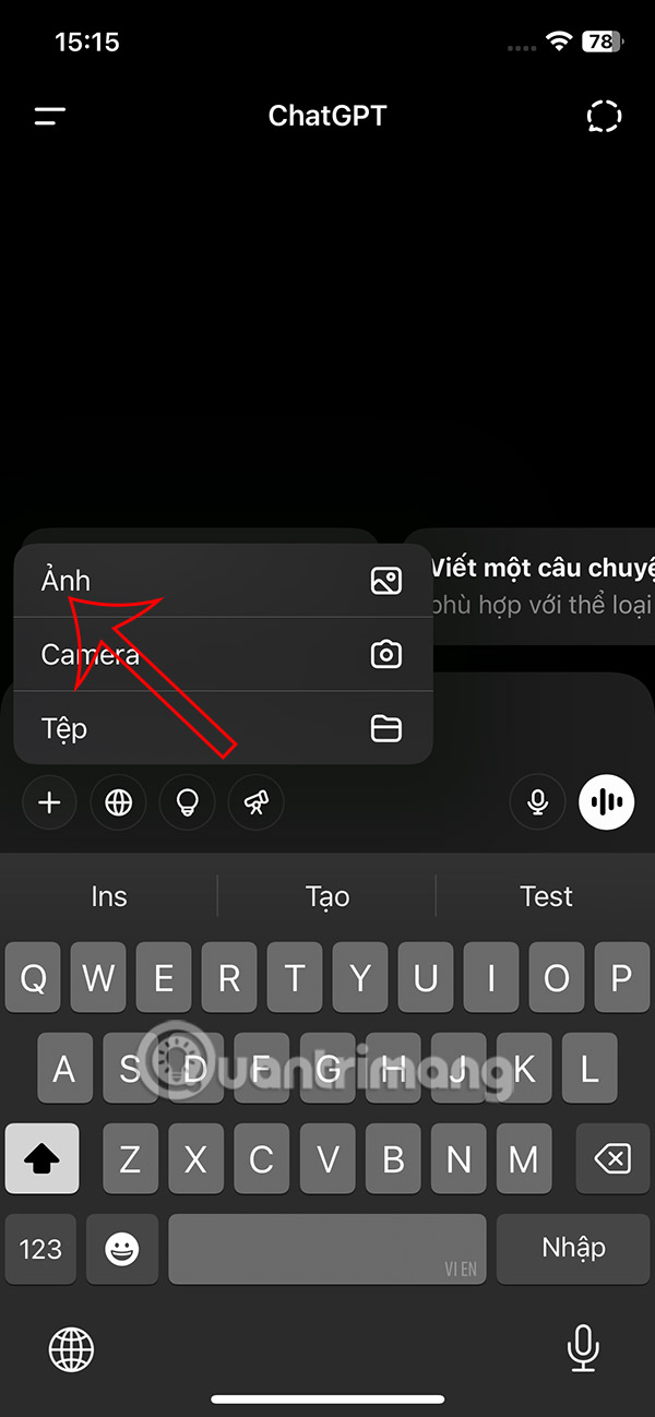 Tải ảnh lên ChatGPT