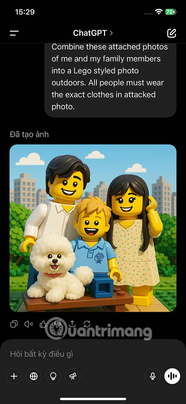 Ảnh gia đình phong cách lego ChatGPT