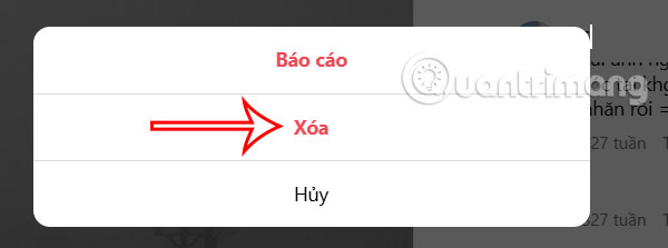 Xóa bình luận Instagram trên máy tính