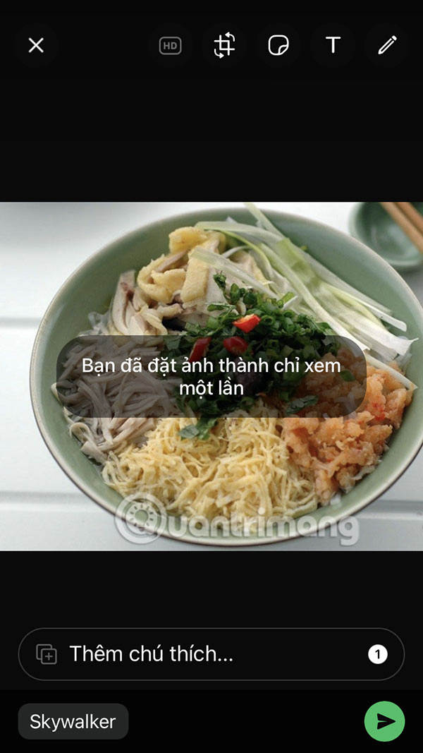 Chỉ xem ảnh 1 lần WhatsAPpp