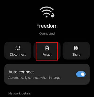 Quên mạng Wi-Fi
