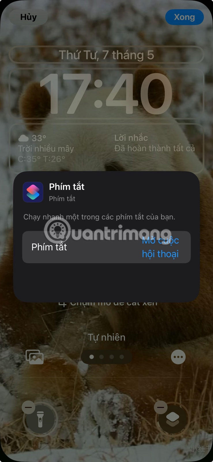 Đã thêm chế độ xem shortcut trên màn hình khóa trên iPhone.