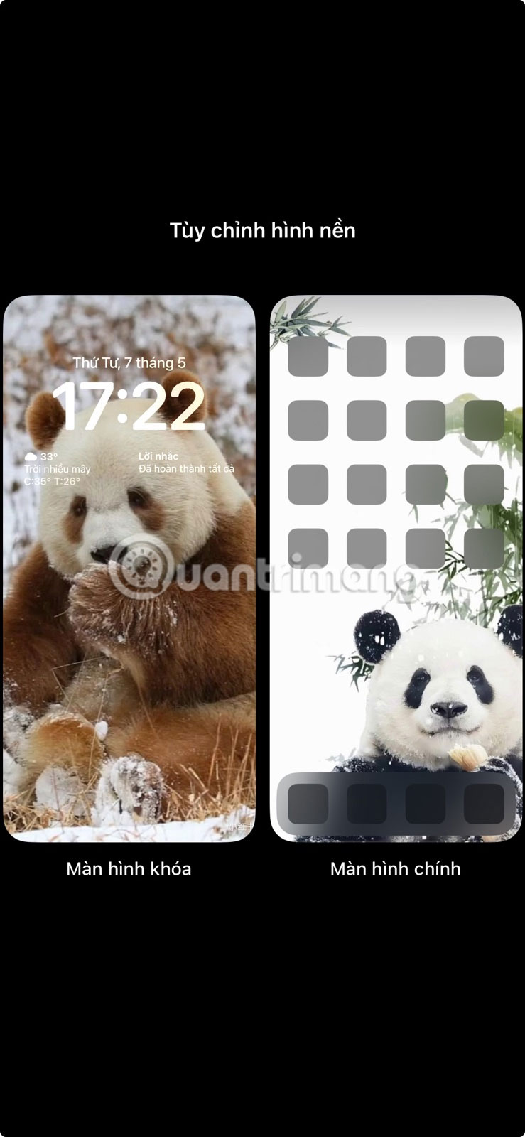 Chọn Màn hình khóa để tùy chỉnh trên màn hình khóa iPhone.