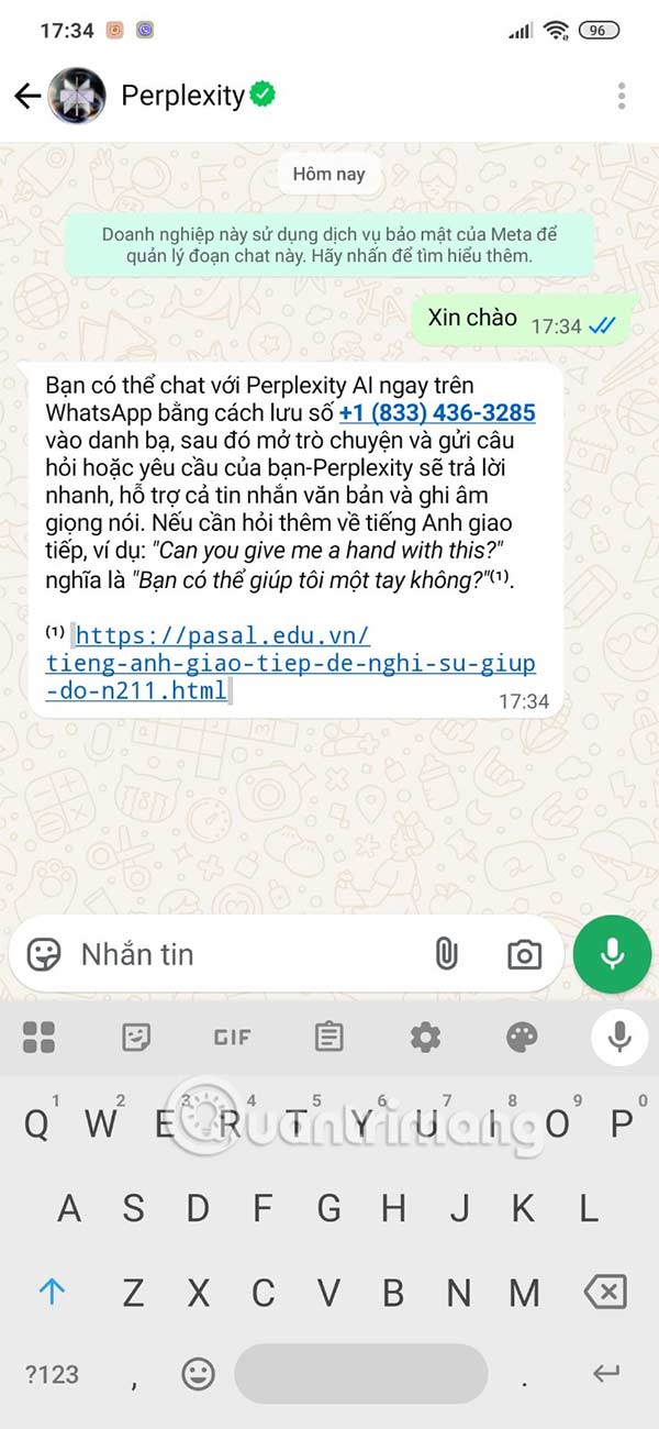 Chat với Perplexity AI