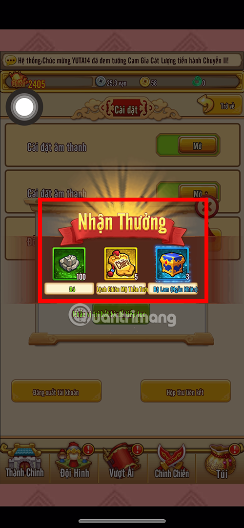 cách nhập code quân sư thủ thành 3q