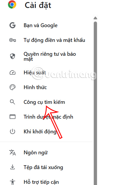 Công cụ tìm kiếm mặc định Chrome