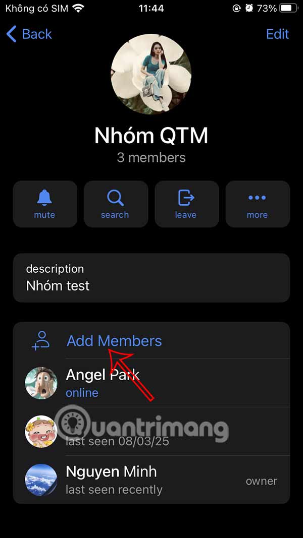 Thêm thanh viên nhóm chat Telegram