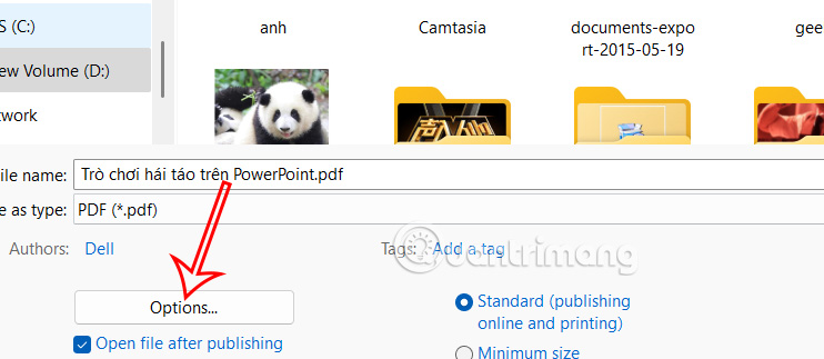 Lưu Outline dưới dạng PDF