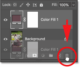 Xóa fill layer Solid Color trong bảng Layers của Photoshop