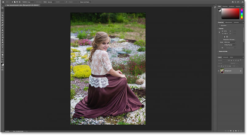 Ảnh gốc mở trong Photoshop