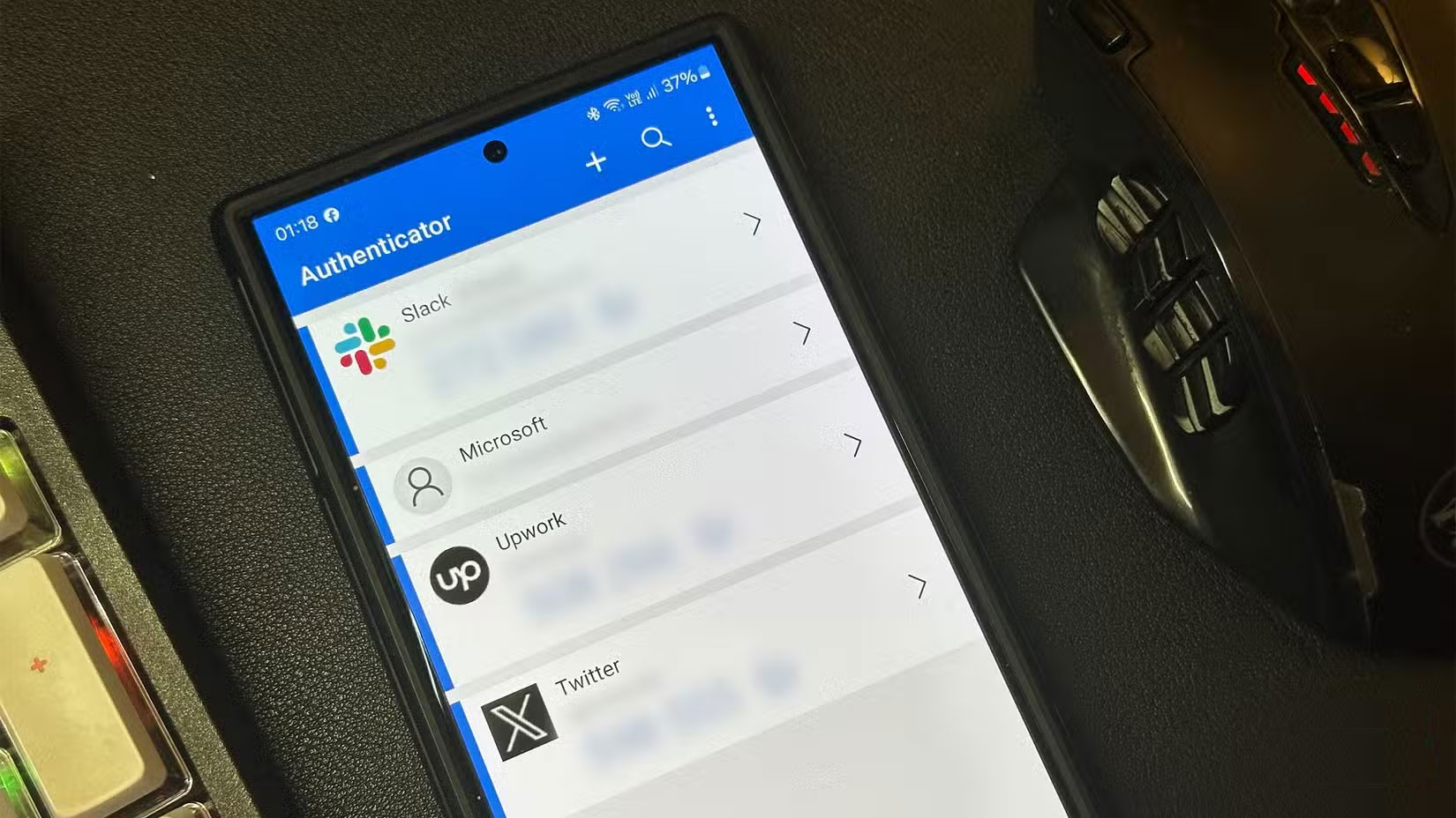 Microsoft Authenticator trên Samsung Galaxy S24 Ultra