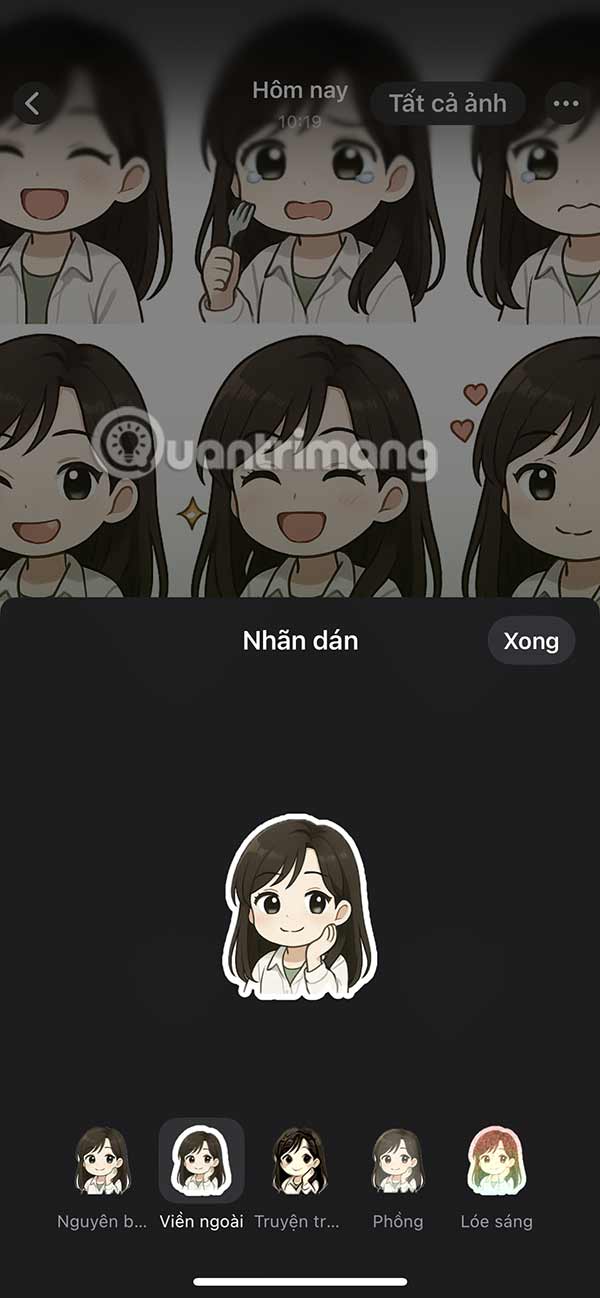 Thêm viền sticker